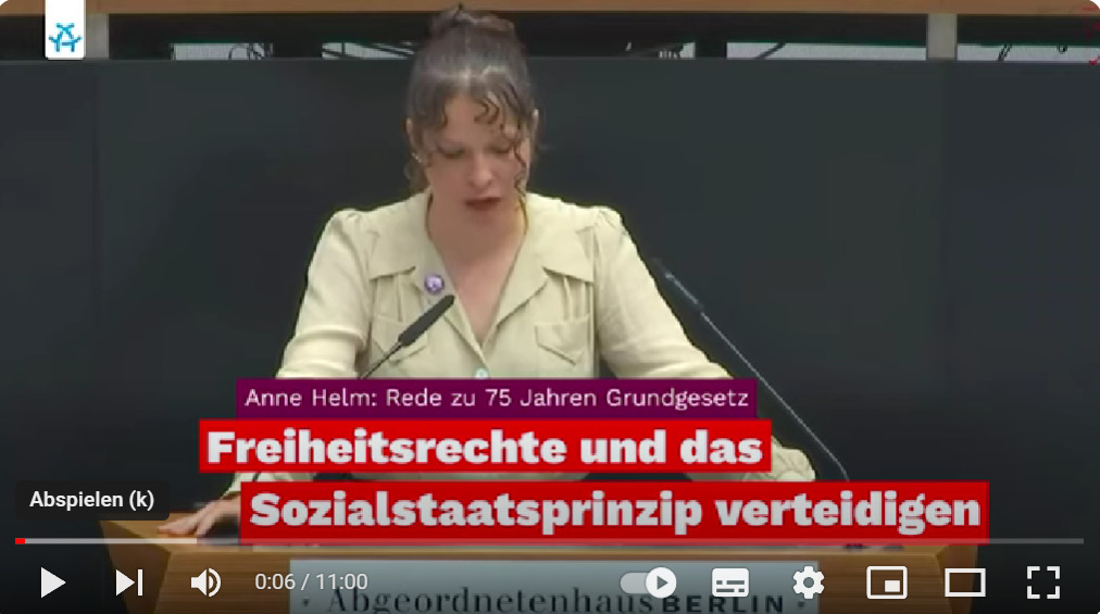 75 Jahre Grundgesetz – Freiheitsrechte und Sozialstaatsprinzip verteidigen